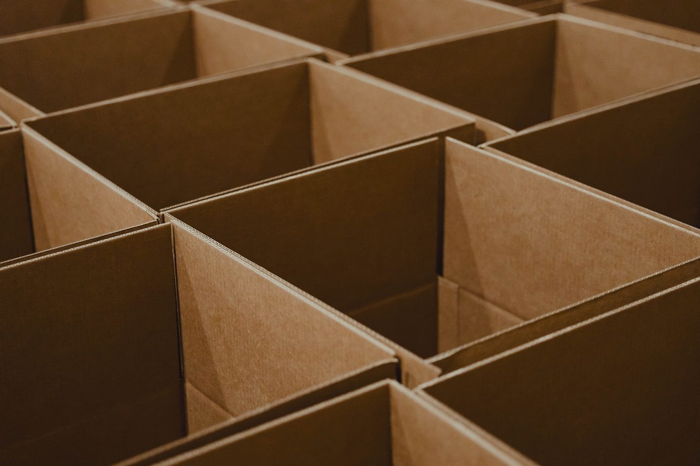 Caixas de organización ordenadas